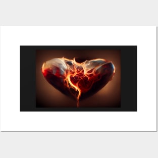 Flaming Heart Art  /  Flame Heart Unwind Designs Posters and Art